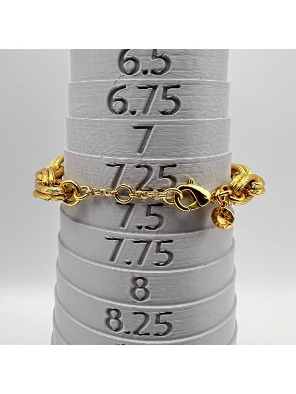J Crew Gold-Tone Bracelet Textured Chain Double Link Adjustable Classic Stack - Picture 7 of 8